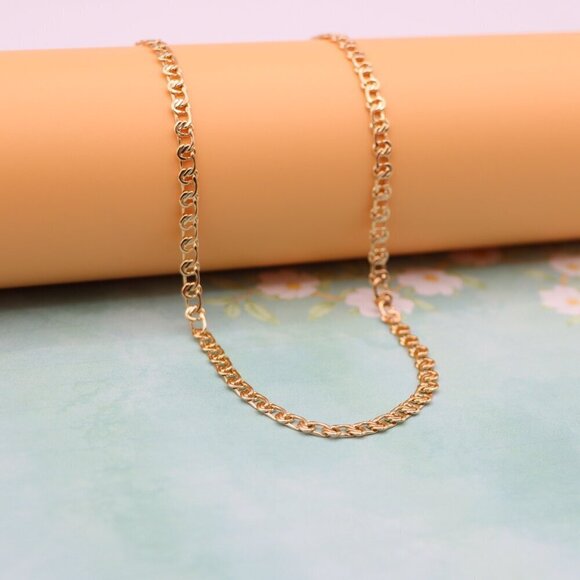 "Classic Link Rose Gold Chain Necklace Elegant Shine, XPNL0129 - Picture 1 of 12